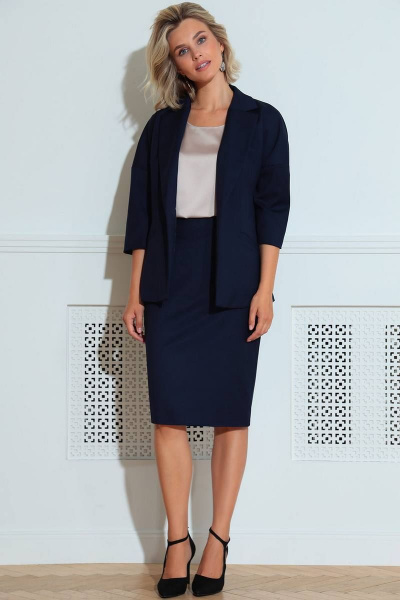 Блуза, жакет, юбка LeNata 30197 темно-синий - фото 3