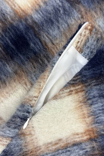 Зимняя мультиколор юбка с текстиля VLADOR 500117-2 синий - фото 4