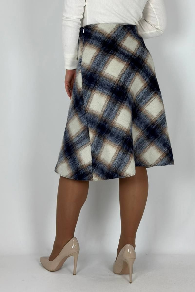 Зимняя мультиколор юбка с текстиля VLADOR 500117-2 синий - фото 3