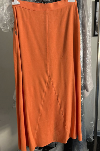 Летняя оранжевая юбка из вискозы в складку BURVIN 9120-21 - фото 3