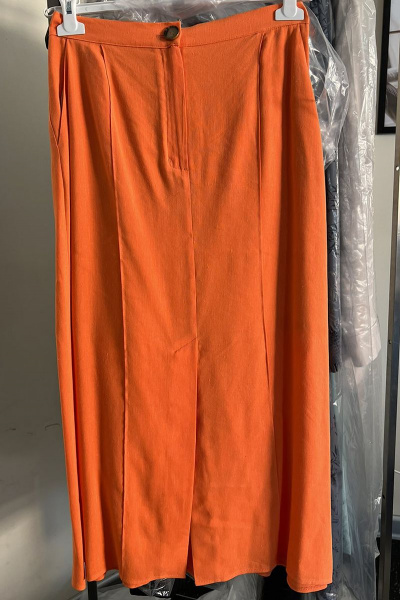 Летняя оранжевая юбка из вискозы в складку BURVIN 9120-21 - фото 2