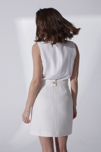 Юбка прямого силуэта из твида с потайной молнией и поясом HELEN BIRCH U001d - фото 8