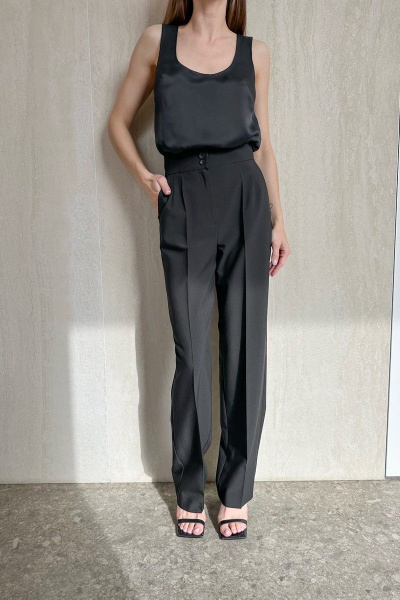 Брюки со стрелками с высокой посадкой из текстиля HELEN BIRCH B004 - фото 2