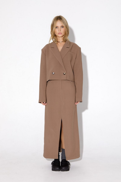 Асимметричная миди-юбка с разрезом и поясом в стиле Casual PiRS 5055 - фото 4