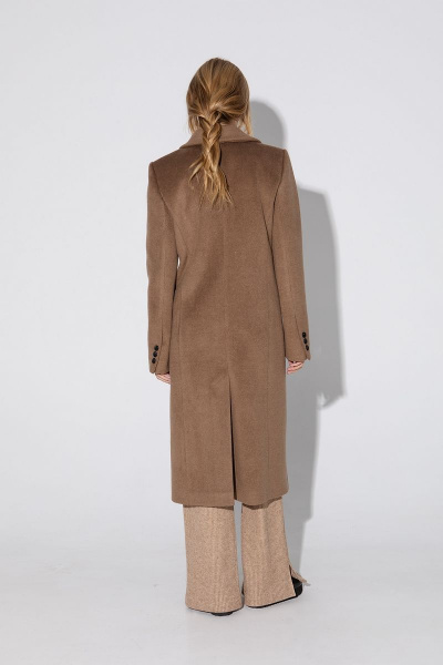 Бежевое двубортное пальто со шлицей и карманами PiRS 5059 бежевый - фото 4