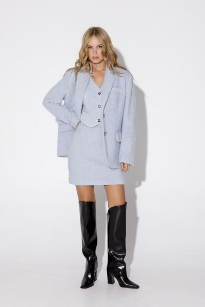 Демисезонный костюм-тройка из жакета, жилета и мини-юбки PiRS 5064 - фото 13