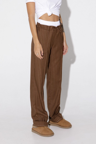 Прямые брюки с высоким поясом и складками PiRS 5075 - фото 1