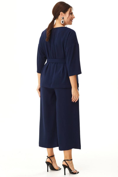 Брюки укороченные с разрезами и вставками, Туника свободного силуэта LaKona 11551 синий - фото 9