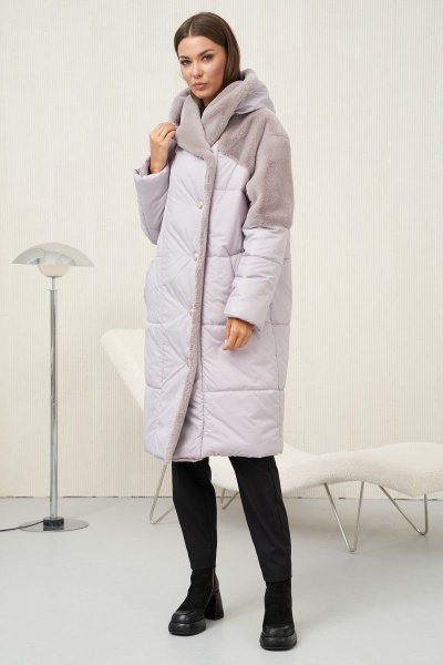 Пальто Fantazia Mod 4607 серо-лиловый - фото 1