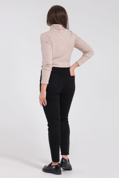 Демисезонные брюки из хлопка с высокой посадкой Панда 142860w черный - фото 2