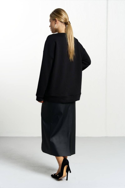 Джемпер прямого силуэта с декоративным подрезом и тесьмой MAX 1-054 - фото 5