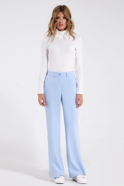Голубые брюки с высокой посадкой и классической длиной Панда 156260w голубой - фото 1