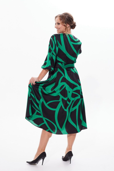 Платье миди с складками, разрезом и ремнем на каждый день Condra 2410 - фото 11