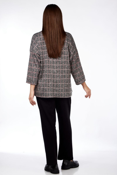 Брюки и джемпер стиль спорт-шик из трикотажа Michel chic 1360 черный-бордовый - фото 7