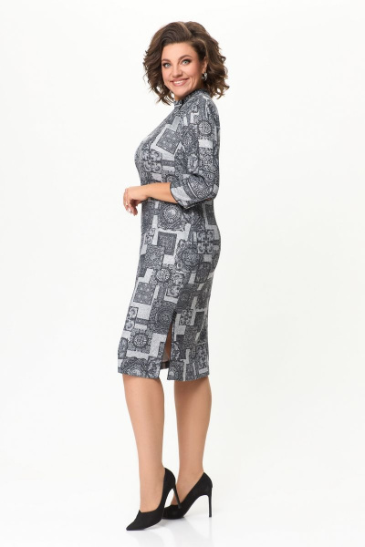 Демисезонное платье прилегающего силуэта с капельным воротником Svetlana-Style 1910 серый - фото 3