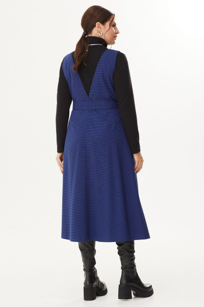 Стильный комплект водолазки и сарафана с поясом Магия моды 2338 синий - фото 2