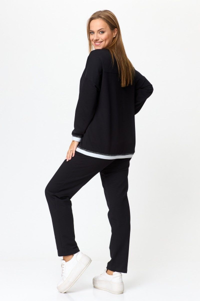 Двухпредметный спорт-комплект из свитшота и брюк STEFANY 2066 черный - фото 4