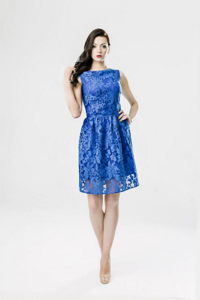 Выходное вечернее платье кружевное из вискозы S. Veles 3-12А01 - фото 1