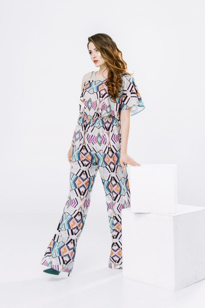 Летний полукКомбез женский с асимметричной горловиной S. Veles 4-37А04 - фото 1