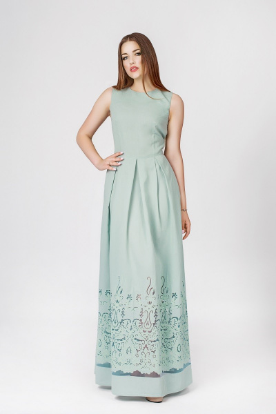 Платье в пол летнее из вискозы с прозрачным рисунком S. Veles 3-45А25 - фото 1
