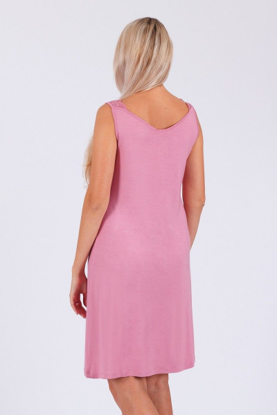 Розовая сорочка из вискозы, кружева и трикотажа Belarusachka С4476Т/1 сакура - фото 3