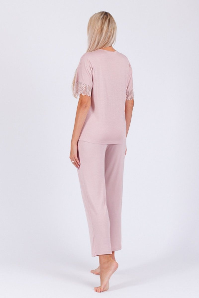 Домашний комплект блуза и брюки из вискозы и кружева Belarusachka С5358/2 лотос - фото 6