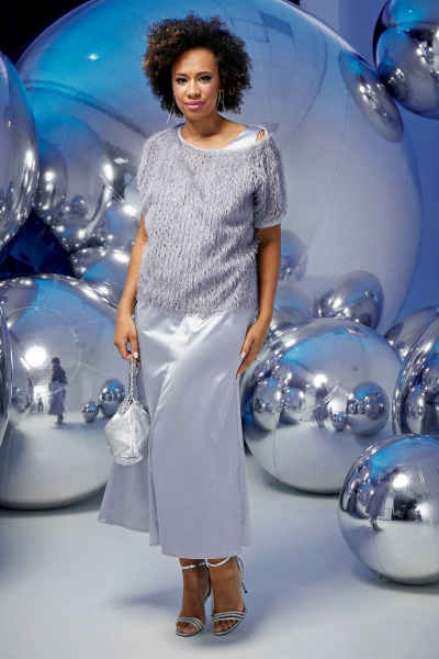 Блуза, платье Магия моды 2355 серый - фото 3