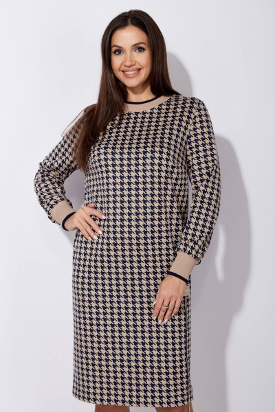 Платье прямого силуэта из трикотажа с металической тесьмой TAiER 1247 - фото 7