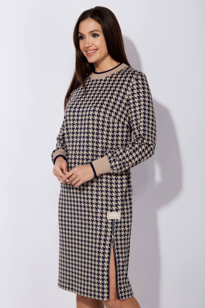 Платье прямого силуэта из трикотажа с металической тесьмой TAiER 1247 - фото 5