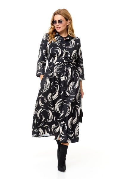 Платье с защипами и ремнем для повседневного стиля Taita plus 2330/1 - фото 8