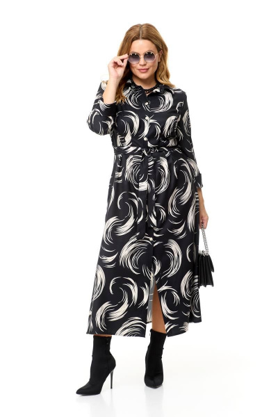 Платье с защипами и ремнем для повседневного стиля Taita plus 2330/1 - фото 7