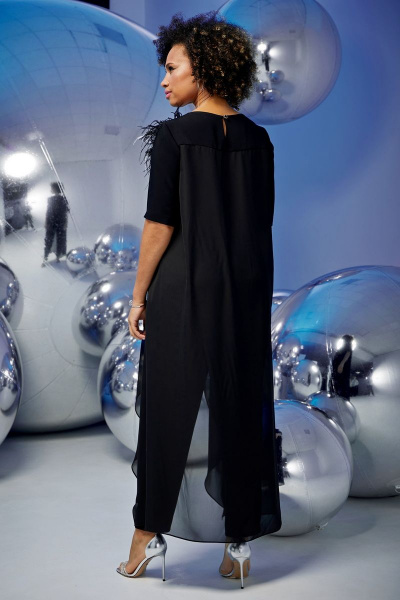 Комплект из блузы свободного кроя и зауженных брюк Магия моды 2360 черный - фото 2