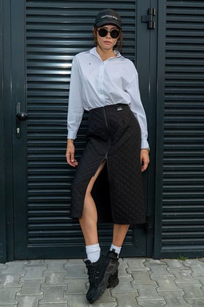 Демисезонная юбка прямого силуэта с разрезом и подкладкой Luna 121 - фото 10