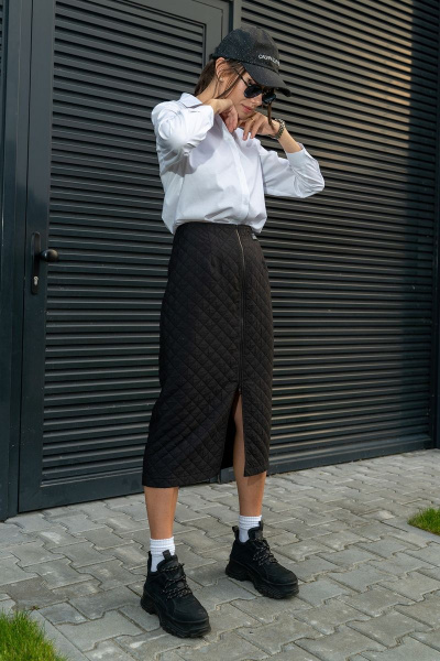 Демисезонная юбка прямого силуэта с разрезом и подкладкой Luna 121 - фото 9