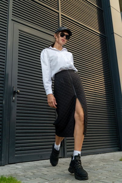 Демисезонная юбка прямого силуэта с разрезом и подкладкой Luna 121 - фото 7