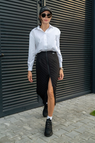 Демисезонная юбка прямого силуэта с разрезом и подкладкой Luna 121 - фото 4