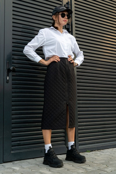 Демисезонная юбка прямого силуэта с разрезом и подкладкой Luna 121 - фото 2