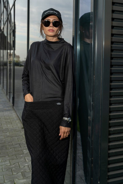 Платье Luna 122 графит-черный - фото 6