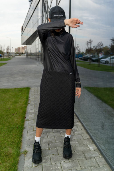 Платье Luna 122 графит-черный - фото 5