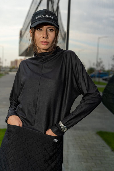 Платье Luna 122 графит-черный - фото 3