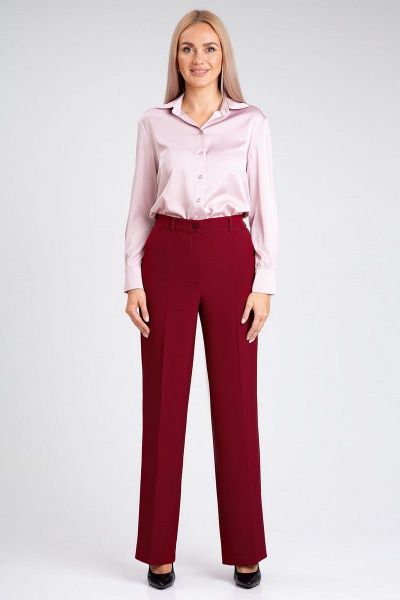 Красный костюм-двойка с талиевыми рельефами и карманами IVARI 10609 бордо - фото 12