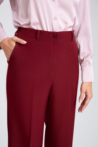 Красный костюм-двойка с талиевыми рельефами и карманами IVARI 10609 бордо - фото 9