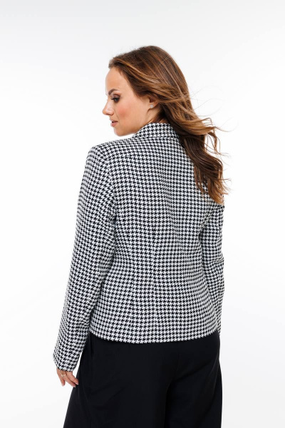 Костюм брюки и жакет из текстиля с прорезными карманами SandyNa 130566 гусиная_лапка - фото 4