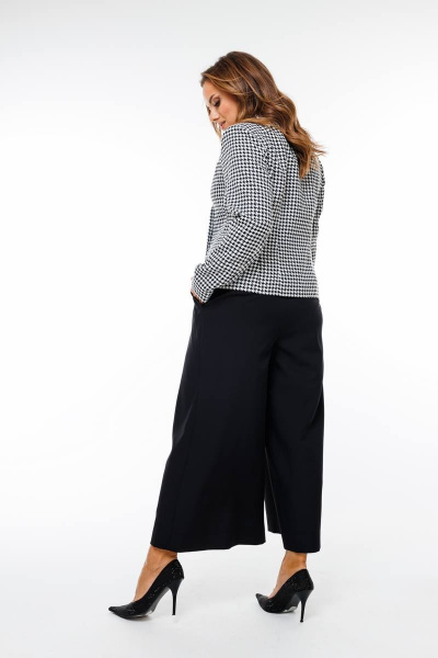 Костюм брюки и жакет из текстиля с прорезными карманами SandyNa 130566 гусиная_лапка - фото 2