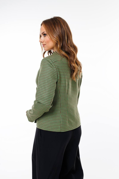 Брюки и жакет из текстиля с прорезными карманами и лацканами SandyNa 130566 хаки+черный - фото 6