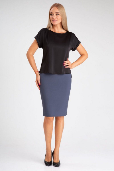 Юбка-карандаш длинная из текстиля с застежкой IVARI 508 графит - фото 2