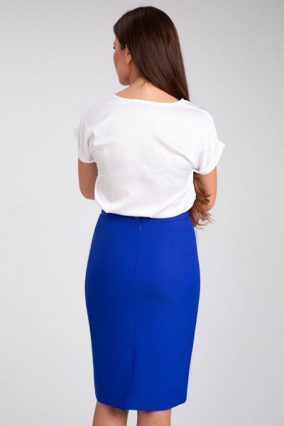 Длинная юбка-карандаш из текстиля с высокой посадкой IVARI 508 василек - фото 5