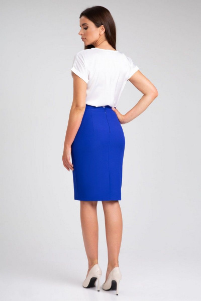 Длинная юбка-карандаш из текстиля с высокой посадкой IVARI 508 василек - фото 3