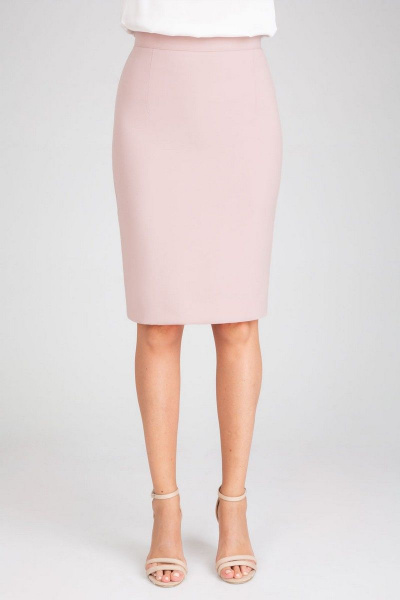 Длинная юбка-карандаш из текстиля с высокой талией на подкладке IVARI 508 пудра - фото 6