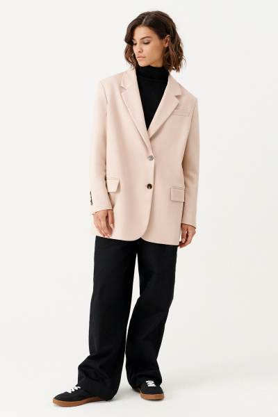 Бежевый жакет в мужском стиле с пуговицами Панда 160630w бежевый - фото 1